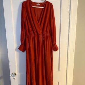 Baltic Born Deep Red Long Sleeve Dress